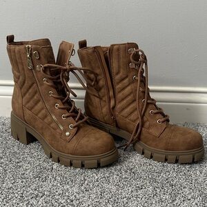 Brown Lace-Up Ankle Boots